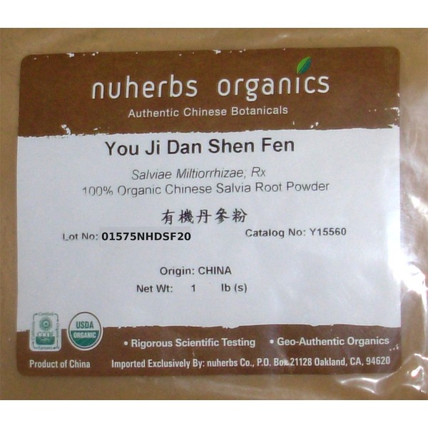 Nuherbs Red Sage Root Powder Organic You Ji Dan Shen