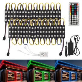 WICHEMI LED Light Modules for Business Window Light Storefront Lights LED Module for Signs 20ft 40PCS 5050 SMD RGB Super Bright Waterproof Business Decorative Strip Lights for Store Advertising Décor