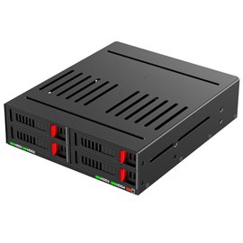 4 Bay SATA HDD & SSD Hot Swap Cage, 4 Bay Hard Drive Dock for 5.25” Enclosure