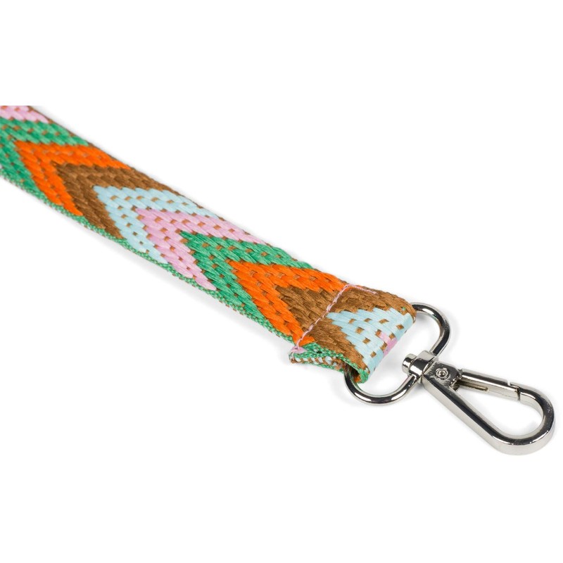 styleBREAKER Narrow Bag Shoulder Strap Adjustable with Colourful Zigzag Pattern,