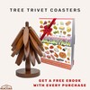 Wooden trivets for hot Dishes – 4 Tree-Shaped Coasters &
