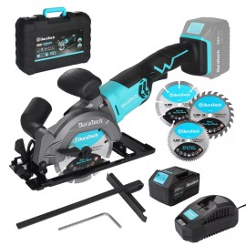 DURATECH 3600RPM 20V Cordless Mini Circular Saw 4-1/2" Compact  Circular Saw Set