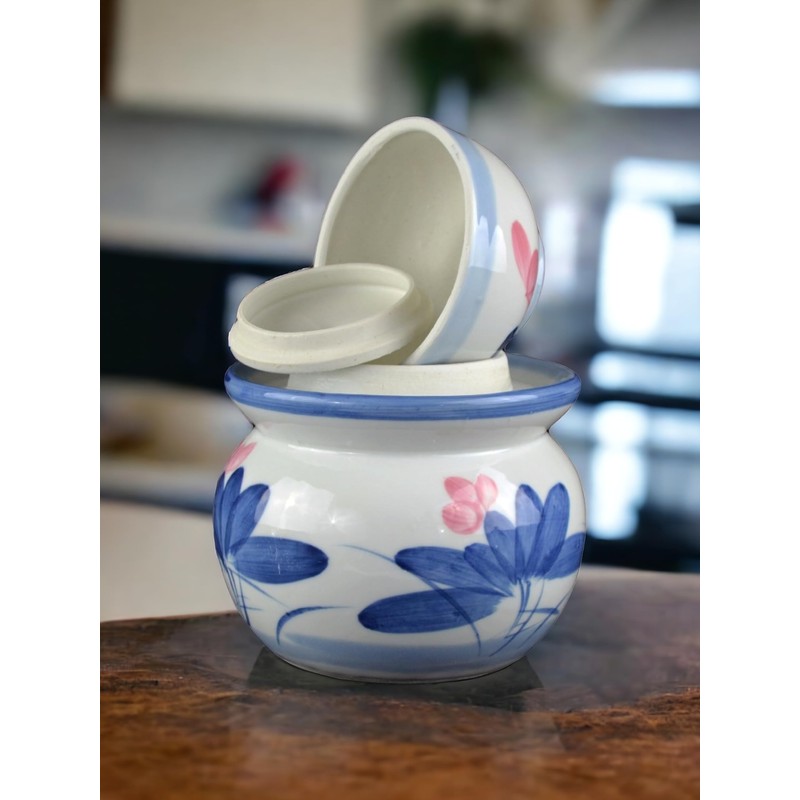 Festcool Porcelain Pickling Jar with 2 Lids Lotus Fermenting Pickling
