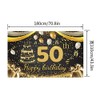 Happy 50th Birthday Backdrop Banner 70.8 x 43.3 Inch, 50th