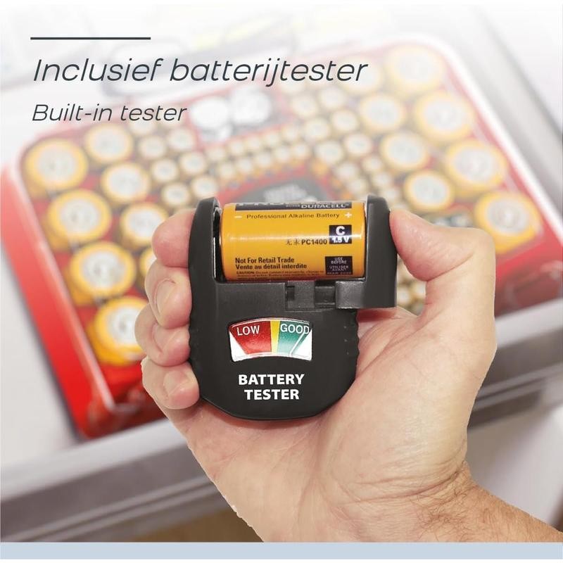 Battery Organizer Storage Case with Tester, Stores & Protects Up