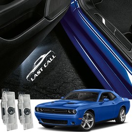 2PCS Never Fade Door Lights Logo for Dodge Challenger 2015-present, Courtesy LED Welcome Puddle Projection Light Lamps Accessories (LASR Call)