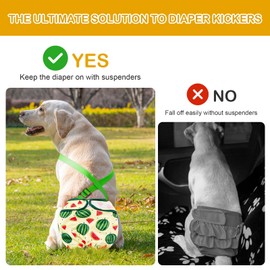 Avont Pack of 3 Reusable Dog Nappies, Highly Absorbent, Washable and Environmentally Friendly Sanitary Towels for Female Pets, Fruit Pattern