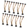 10Pcs SATA Power Adapter 15pin 1 Male to 2 Female