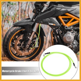 Partuto Universal 200cm 78.74" Motorcycle Brake Clutch Oil Hose Line Pipe Hydraulic Reinforced Stainless Steel Braided Green Replacement