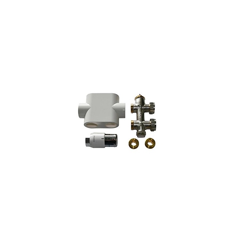 Radiator Centre Connection Block 1/2 Inch Passage Set Including Thermostat