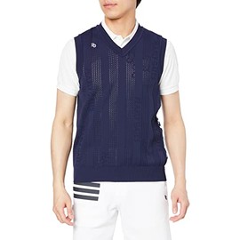 Parly Gates 053-3173305 Men's V-Neck Knit Vest (Brand Logo/Basic) / Golf, 121_samthing navy