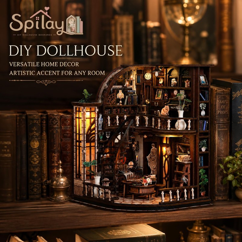 Spilay DIY Miniature House Kit for Adults, Miniature Dollhouse Kit