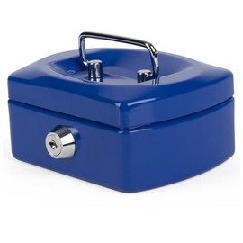 VEPATIM Geldkassette Spardose mit Sparschlitz mit entnehmbaren Münzfach 125 mm blau