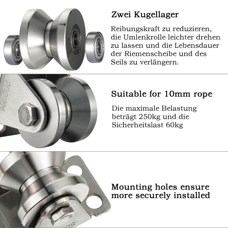 KCNOFNC 32 mm pulley steel cable, V type pulley for