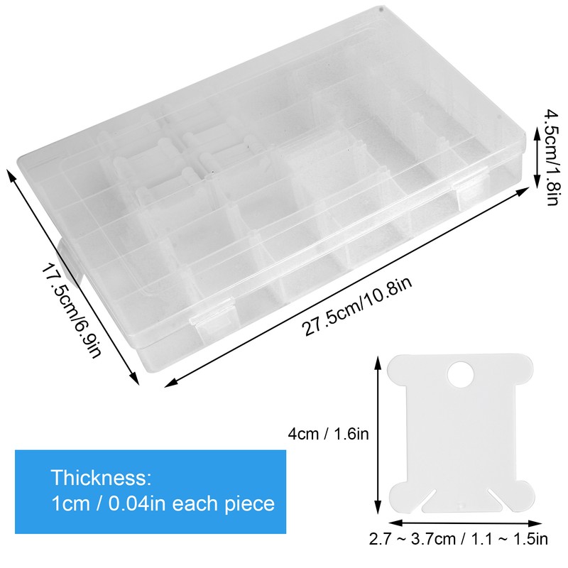 Embroidery Floss Organizer Box Milk White Cross Stitch Plastic Bobbins