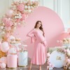 7.2 FT White and Pink Round Backdrop Cover Circle Arch