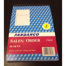 Unbranded Sales Order Book / Receipt Book ~ 50 Triplicate Forms ~ Carbonless,  5.5"x8.5"