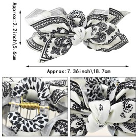 3Pcs Boho Hair Claw Clips for Women, With Cashew Flower Pattern Geometric Hair Clips, for Thick Hair Paisley Hair Clip Bow Knot Adorable Hair Claws Non-slip Fashion Hair Accessories