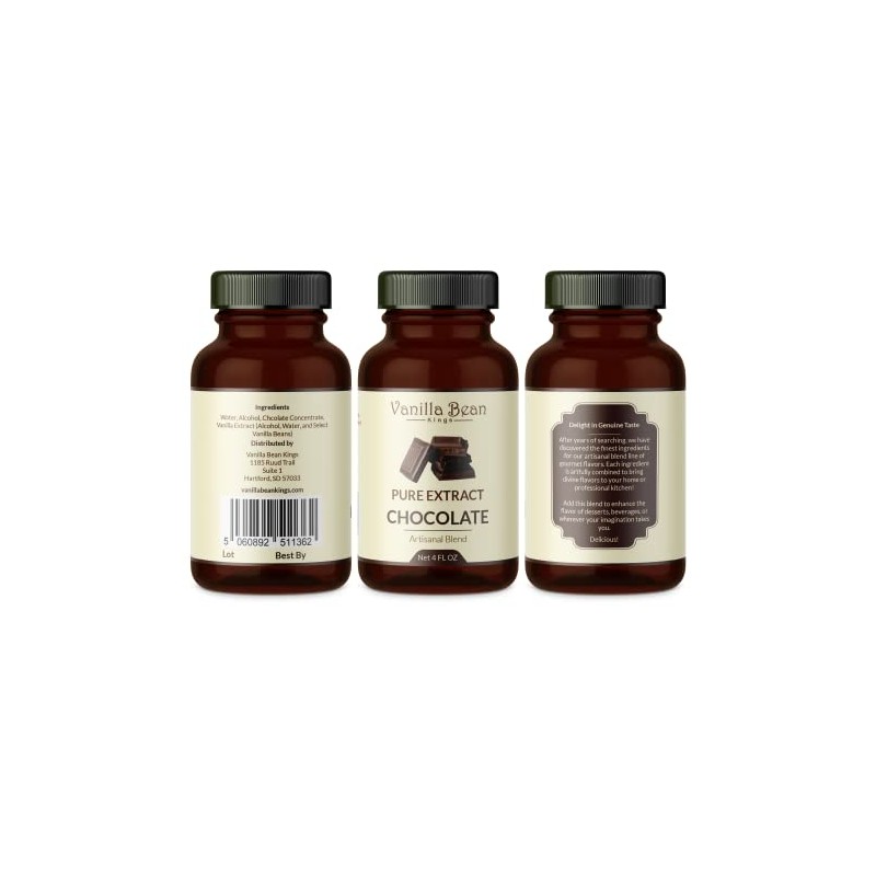 Pure Chocolate Extract for Baking and Flavoring - 4 OZ