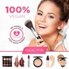 15pc Makeup Brush Set, Black & Silver with Black Bag