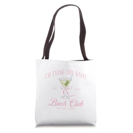 She's tying the knot Bachelorette Coquette Bow Bridal shower Tote Bag