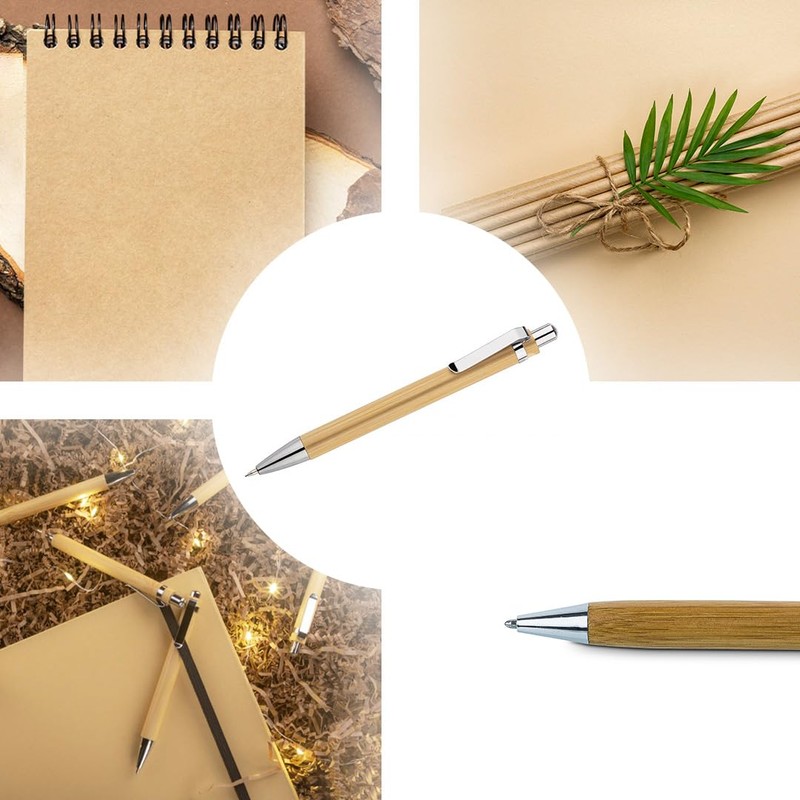 WPRO Set of 10 Bamboo Ben Mechanical Pencils, Automatic, Retractable,