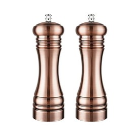 CRrrrJIC Salt and Pepper Mill Set, Food Grade ABS Bronzing Plating Retro Style Manual Adjustable Salt and Pepper Mill, Adjustable Thickness, Suitable For Kitchen(Salt & Pepper Grinder)