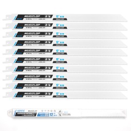 MUOZLOP 10 Pack 300 mm Reciprocating Saw Blades Set, 18 TPI Saw Blades for Reciprocating Saw, for Metal Reciprocating Saw Blades (10, 18TPI 300 mm)