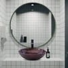YIMAI Ingenuity Bathroom Vessel Sink 16.5" Vessel Sinks Tempered Glass