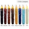 CVHOMEDECO. Real Wax Hand Dipped Battery Operated LED Timer Taper