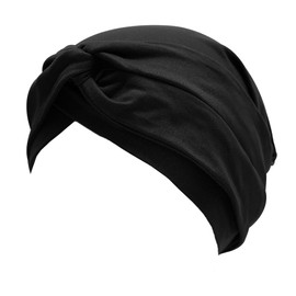 ZLYC Chemo Headwear Pre Tied Turban Headwrap Lightweight Beanie Hat for Women, Knot Black
