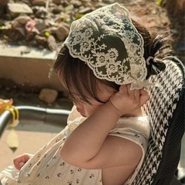 Baby Girls Lace Headband Soft Elastic Lace Flower Headbands with Pearl Bowknot Handmade HairBand Wide Wrap Hair Accessory for Newborn Infant Toddler Kids Birthday Party (Lace Flower, Universal)