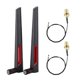 Bewinner Tarjeta de Red Inalámbrica 2PCS M.2 / NGFF Conecte Cable + 2 * 8DBi Antena de Red, LAN Inalámbrica y Adaptador de Enrutador WiFi, Compatible con 9260NGW / 7265AC / 9650AC