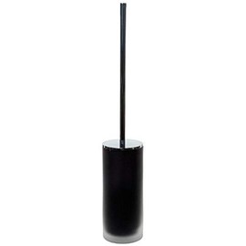 Gedy Tiglio Frosted Glass Toilet Brush with Chrome Handle, Black