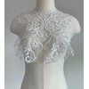 JRYYR White Sequin Appliques, Flower Lace Appliques, Bodice Applique, Beaded