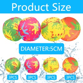 Water Balls, Pack of 12, Water Bombs, Reusable, Small Water Ball, Pool Toy, Water Balloons, Suitable for Summer, Outdoor, Beach Party