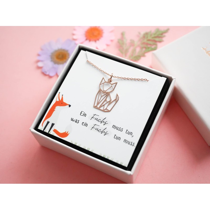 Precious Cut Necklace Foxy 925 Silver Rose Gold Fox Fox