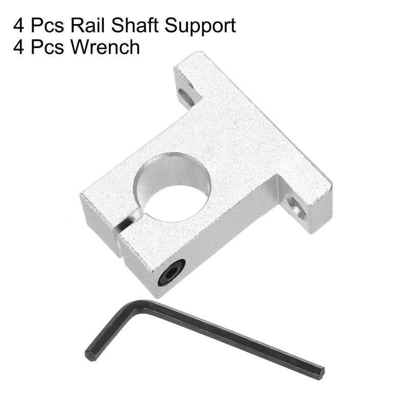 sourcing map 4pcs SK16 Aluminum Linear Rod Rail Shaft Support