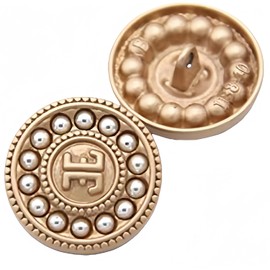 5 piezas de botones de abrigo de mujer de metal perla dorado, utilizado para decorar prendas de vestir suéteres de costura