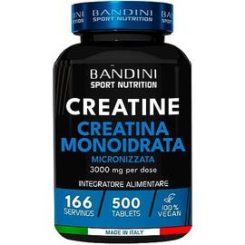 Bandini® Micronized Creatine Monohydrate MERCURIO Free 500 Tablets of 3000mg per dose - Supplement for Training, Gym and Pre Workout - 100% Vegan - Based on 100% Pure Creatine Monohydrate