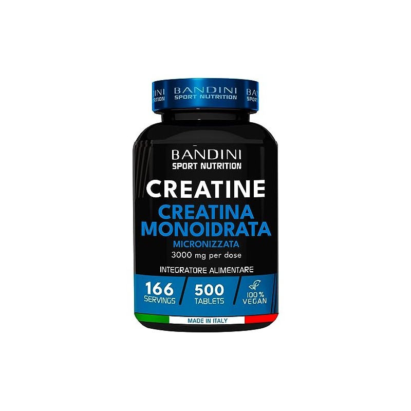 Bandini® Micronized Creatine Monohydrate MERCURIO Free 500 Tablets of 3000mg