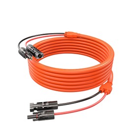 40Ft 10AWG Solar Extension Cable - Tonton 6mm² One-Piece Upgrade Integrated Wire Solar Cable with Male and Female Connectors, Waterproof PV Wire for Home, Boat, and RV Solar Panel (10AWG 40FT 12M)