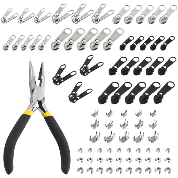 Rustark 85Pcs #3#5#8 Zipper Repair Kit Zipper Replacement Zipper Repair