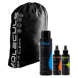 Molecule Clean Kit, 16 Ounce Wash, 4 Ounce Refresh, 4 Ounce Spot Cleaner, Laundry Bag, Performance Apparel Care, Race Suits, Removes Tough Spots and Stains (1 Kit)