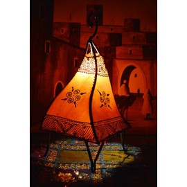 Henna Lamps & Sconces Moroccan Hand Made Leather lamp Henna Tattoo African Orange