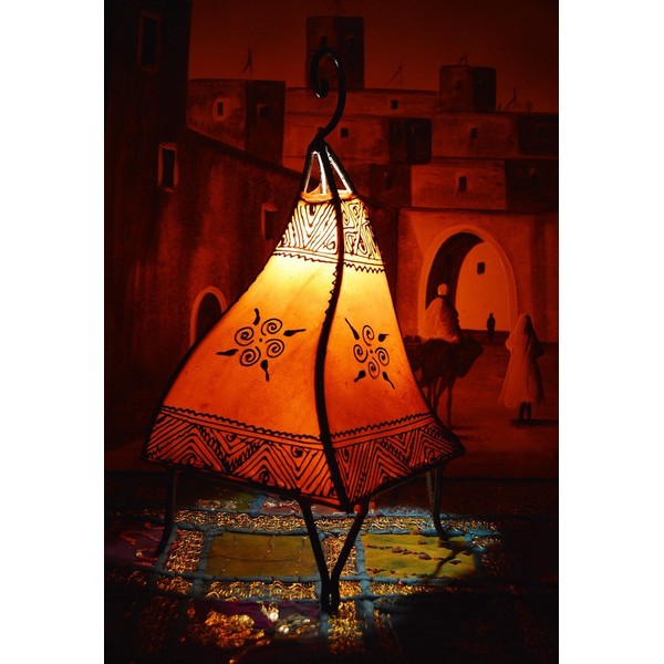 Henna Lamps & Sconces Moroccan Hand Made Leather lamp Henna Tattoo African Orange