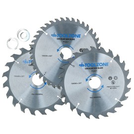 184mm TCT Circular Saw Blades Coarse – Fine 20 24 40 Teeth + Adaptor Rings 3pc