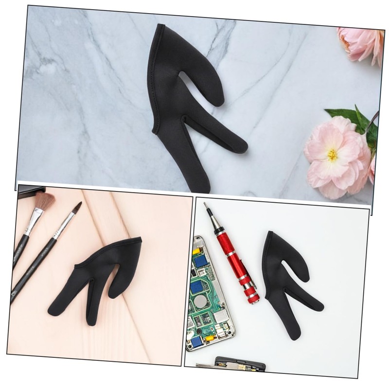 SAFIGLE 2Pcs Heat Resistant Hair Styling Gloves Three Finger Design