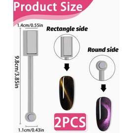 KEMUZ 2 Stück cat eye magnet Stift,Nagel-Kunst Magnet Stick,nail magnet Doppelter Magnetstift,neonail cat eye 3d - stift Nail-Art-Werkzeug,für 3D Cat Eye Gel Nagellack Maniküre Werkzeug