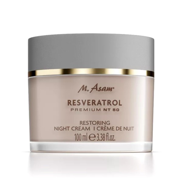 M. Asam Resveratrol Premium NT50 Restoring Night Cream XXL (100 ml) - Rich Night Cream Regenerates, Tightens & Smooths with Instant Effect Overnight, Face Cream with Hyaluronic Acid & Shea Butter